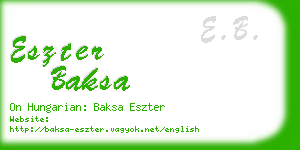 eszter baksa business card